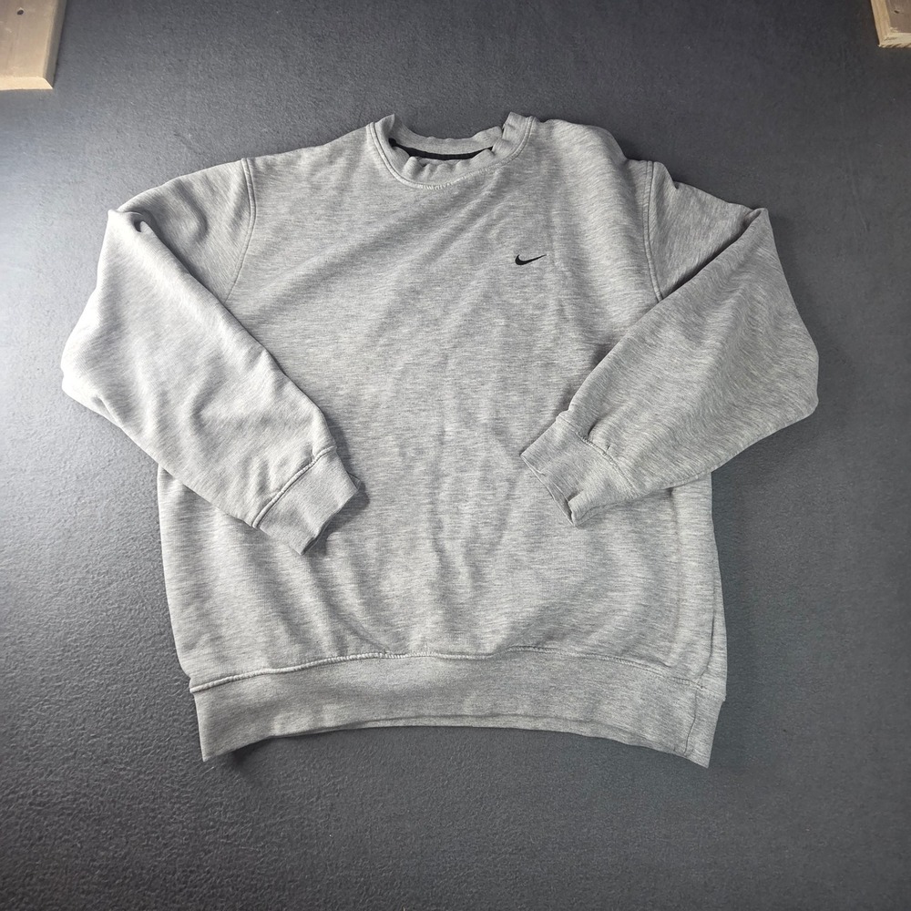 Vintage Nike Crewneck Sweatshirt Gray Tag Mini Swoosh Heather Gray Mens Large
